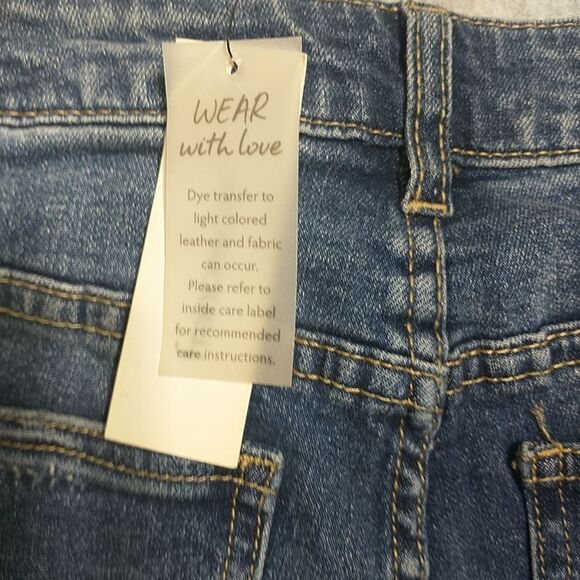 Harper Mid Rise Straight Jeans Size 25 Raw Hem Medium Wash Blue Denim 27X25. - Picture 6 of 8